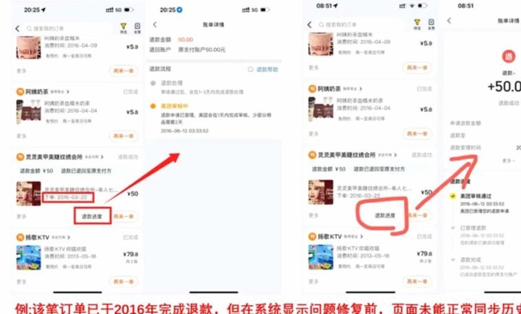 美团月付退款退到哪？