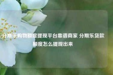 分期乐购额度怎么提现